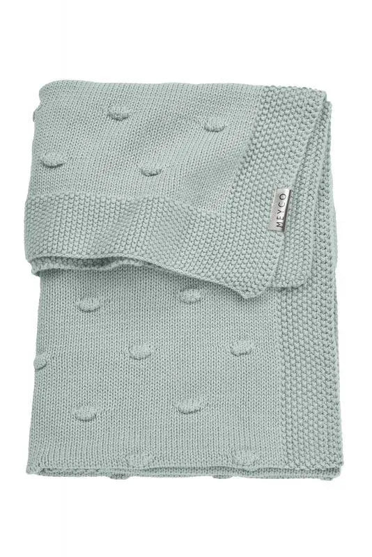 Meyco - Meyco Crib Blanket Knots - Stone Green - 75x100cm - Mari Kali Stores Cyprus