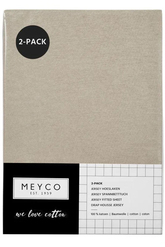 Meyco - Meyco Jersey Fitted Sheet 2-Pack - Sand - 60x120 cm - Mari Kali Stores Cyprus