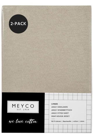 Meyco - Meyco Jersey Fitted Sheet 2-Pack - Sand - 60x120 cm - Mari Kali Stores Cyprus