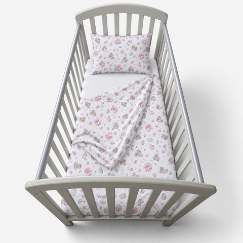 Mk Collection Baby Cot Winter Flannel Bed Sheets, 70x140cm, 3pc set