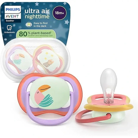 Philips Avent  soother ultra air night-time +18m girl x 2