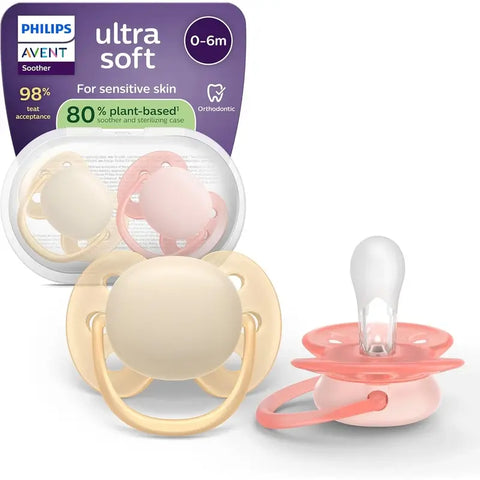Philips Avent  ultra soft soothers 0-6m Girl x 2