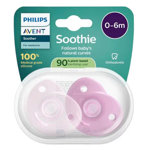 Philips Avent Soothie Soothing 2 soothers 0-6m Girl x 2