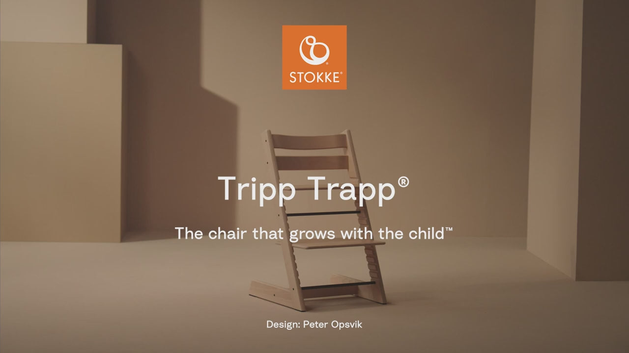 A video showing a child using the Stokke Tripp Trapp chair. In the video the child uses the chair in all different ways