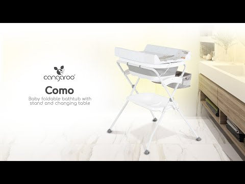Cangaroo Baby Foldable Bathtub with Stand and Changing Table Como