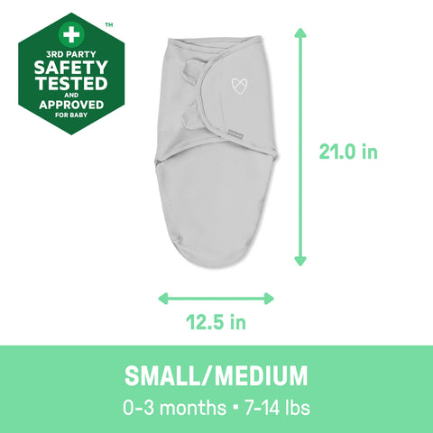 Original Swaddle, Size SM, 0-3 months, 3pack Elephant Dance 1.0 tog