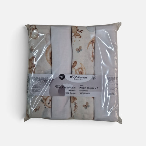 mk Collection Multipurpose Flannel Baby Sheet/Hospital Swaddle Winter  (6pc Set)
