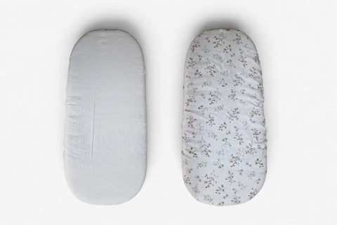 Mk Collection Muslin Fitted Carrycot Sheets - 2pcs Fitted