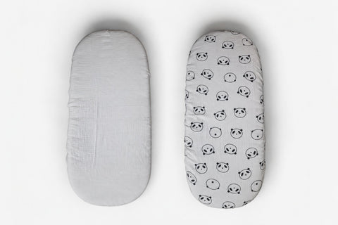Mk Collection Muslin Fitted Carrycot Sheets - 2pcs Fitted