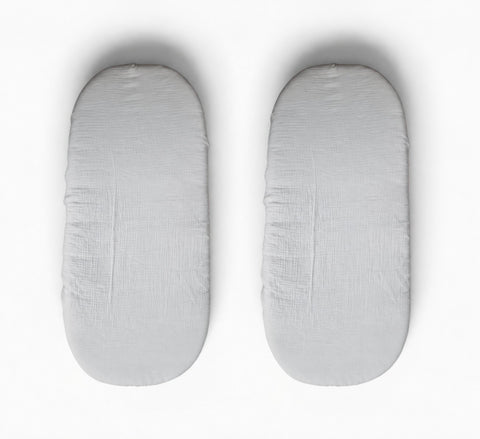 Mk Collection Muslin Fitted Carrycot Sheets - 2pcs Fitted