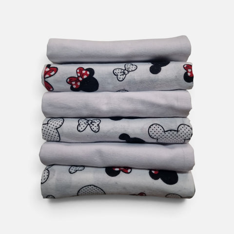 mk Collection Multipurpose Flannel Baby Sheet/Hospital Swaddle Winter  (6pc Set)