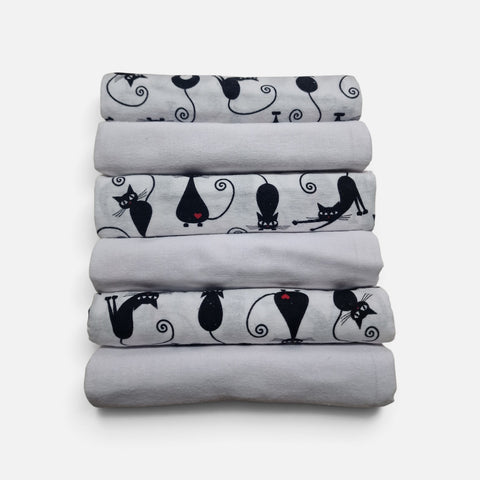 mk Collection Multipurpose Flannel Baby Sheet/Hospital Swaddle Winter  (6pc Set)