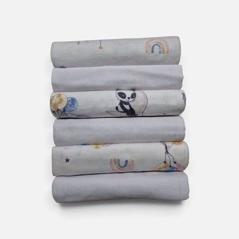 mk Collection Multipurpose Flannel Baby Sheet/Hospital Swaddle Winter  (6pc Set)