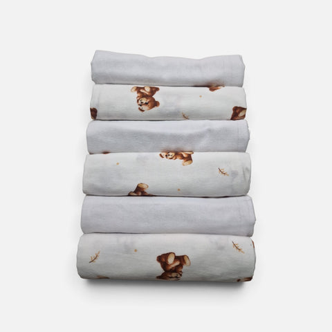 mk Collection Multipurpose Flannel Baby Sheet/Hospital Swaddle Winter  (6pc Set)