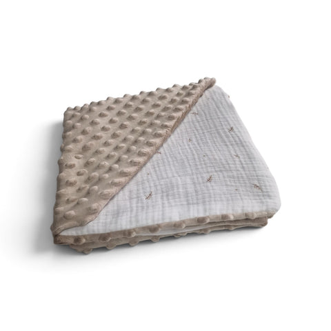 Mk Collection Cozy Double sided Baby Blanket Muslin Minky (80x110cm swaddle / 110x140cm baby bed)