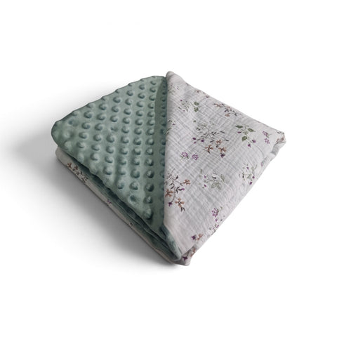 Mk Collection Cozy Double sided Baby Blanket Muslin Minky (80x110cm swaddle / 110x140cm baby bed)