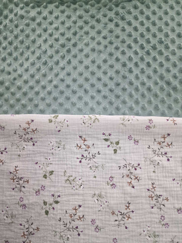 Mk Collection Cozy Double sided Baby Blanket Muslin Minky (80x110cm swaddle / 110x140cm baby bed)