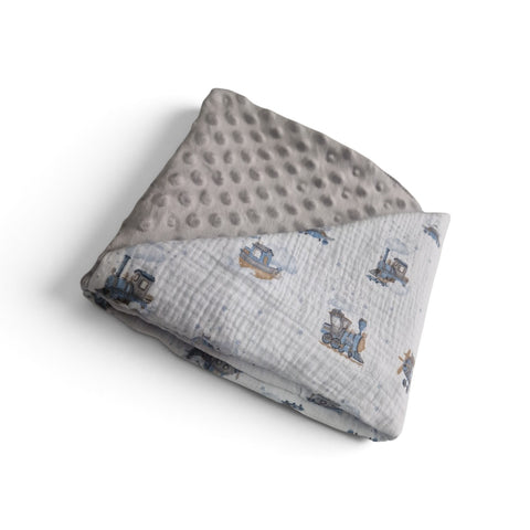 Mk Collection Cozy Double sided Baby Blanket Muslin Minky (80x110cm swaddle / 110x140cm baby bed)