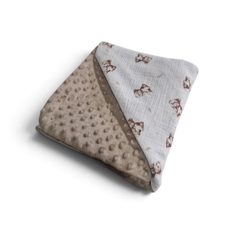 Mk Collection Cozy Double sided Baby Blanket Muslin Minky (80x110cm swaddle / 110x140cm baby bed)