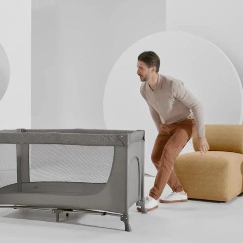 Klnderkraft travel cot Joy2 with accesories Dark Grey - Mari Kali Stores Cyprus