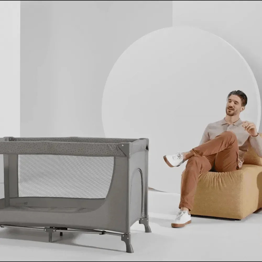 Klnderkraft travel cot Joy2 with accesories Dark Grey - Mari Kali Stores Cyprus