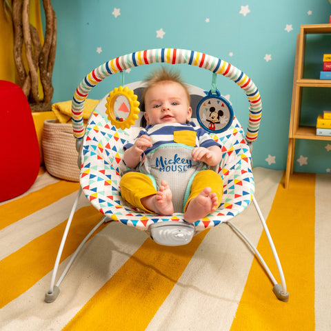 Bright Starts Disney Baby Mickey Mouse Happy Triangles Vibrating Bouncer